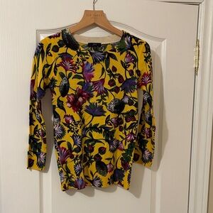 J Crew Floral Merino Wool Sweater